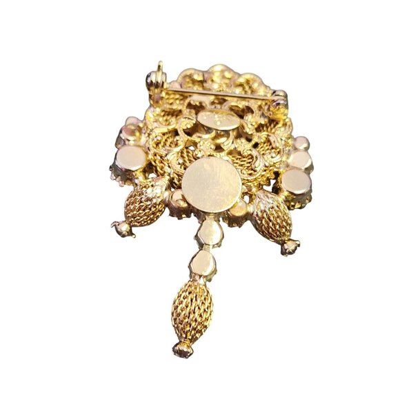 Vintage St. Labre Rhinestone and Mesh Brooch (A5713) - Picture 3 of 5